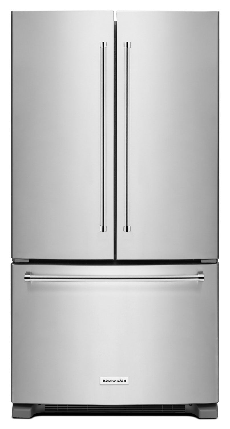 Réfrigérateur KitchenAid de 20 pi3 à portes françaises avec