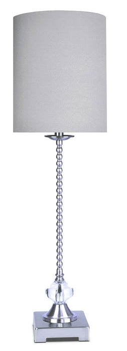 Ensemble 2 lampes de table en nickel poli et orné de cristaux
