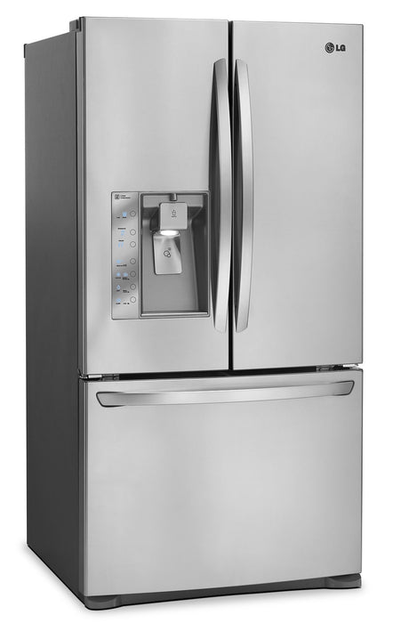 Réfrigérateur LG de 24 pi³ à portes françaises avec distributeur d'eau et de glaçons – acier inoxydable