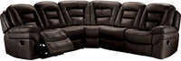  Sofa sectionnel inclinable Leo 5 pièces en similicuir - brun noyer