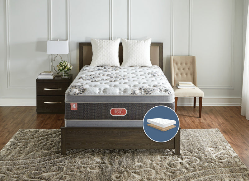 Ensemble semi-ferme à Euro-plateau à profil bas Hotel Diamond 4 de Beautyrest pour grand lit