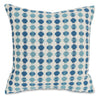 Coussin décoratif Cromwell - turquoise et blanc