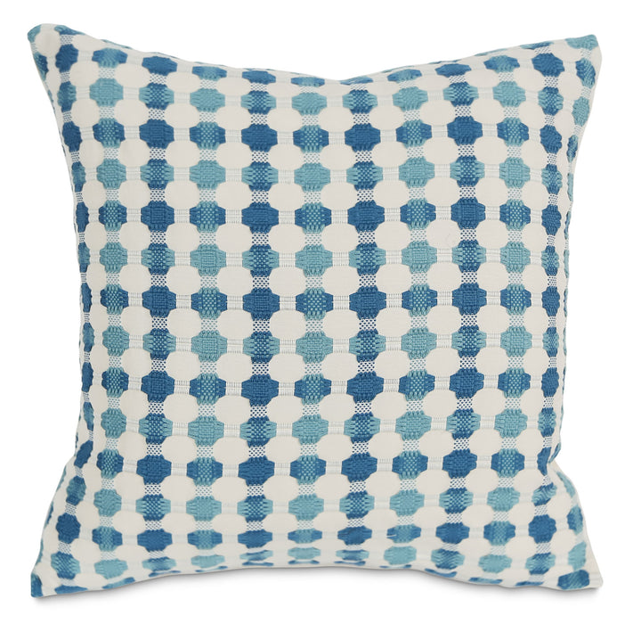 Coussin décoratif Cromwell - turquoise et blanc