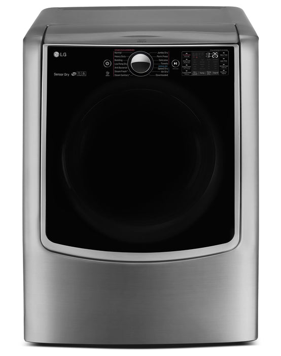 Laveuse à chargement frontal de 6,0 pi³ et sécheuse électrique de 9,0 pi³ de LG - acier graphite
