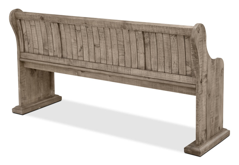 Banc de salle à manger Keswick de 67,75 po (L) en pin - gris tourterelle