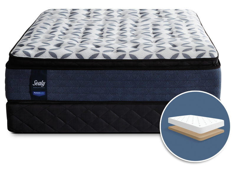 Ensemble moelleux à plateau-coussin à profil bas Kingsmill Posturepedic de Sealy pour grand lit