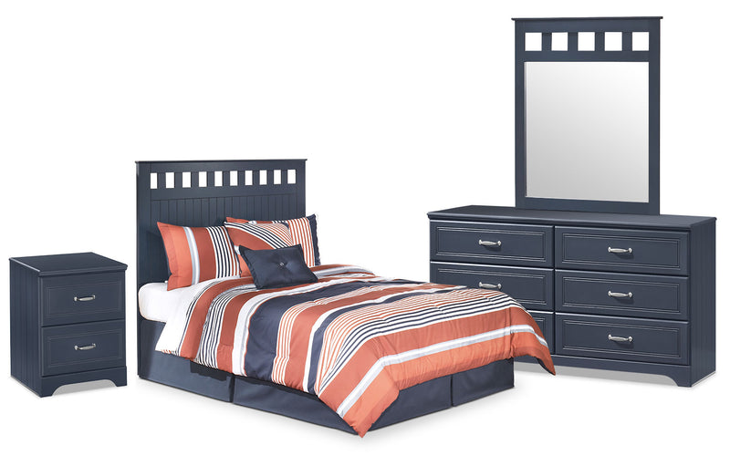 Ensemble de chambre à coucher Leo 4 pièces avec tête de lit à panneaux pour lit double