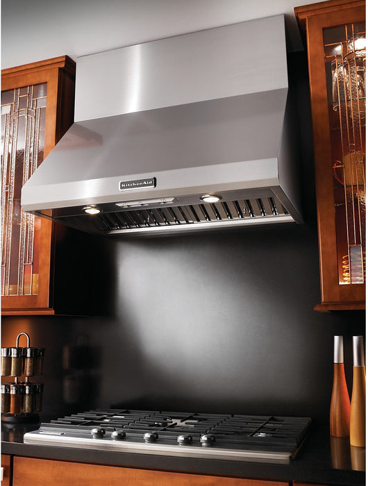 Hotte de cuisinière murale de style auvent KitchenAid de 36 po de type commercial – KXW8736YSS