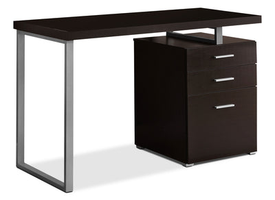 Rimini 48" Computer Office Desk with 3-Drawers - Cappuccino|Bureau d’ordinateur Rimini de 48 po à 3 tiroirs - cappuccino