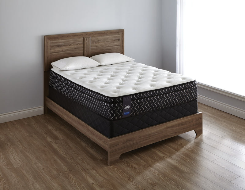 Ensemble matelas ferme à Euro-plateau Crimsan Posturepedic de Sealy pour grand lit
