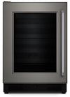 Cellier KitchenAid de 24 po à panneau personnalisable avec charnières à gauche et tiroir congélateur
