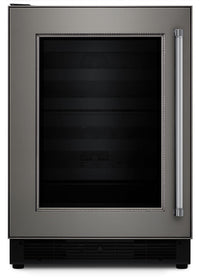 Cellier KitchenAid de 24 po à panneau personnalisable avec charnières à gauche et tiroir congélateur