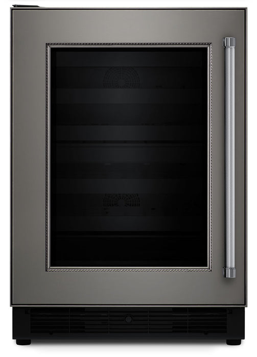 Cellier KitchenAid de 24 po à panneau personnalisable avec charnières à gauche et tiroir congélateur