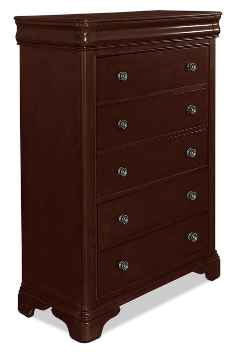 Ensemble de chambre à coucher Carmen 7 pièces avec grand lit - cerisier