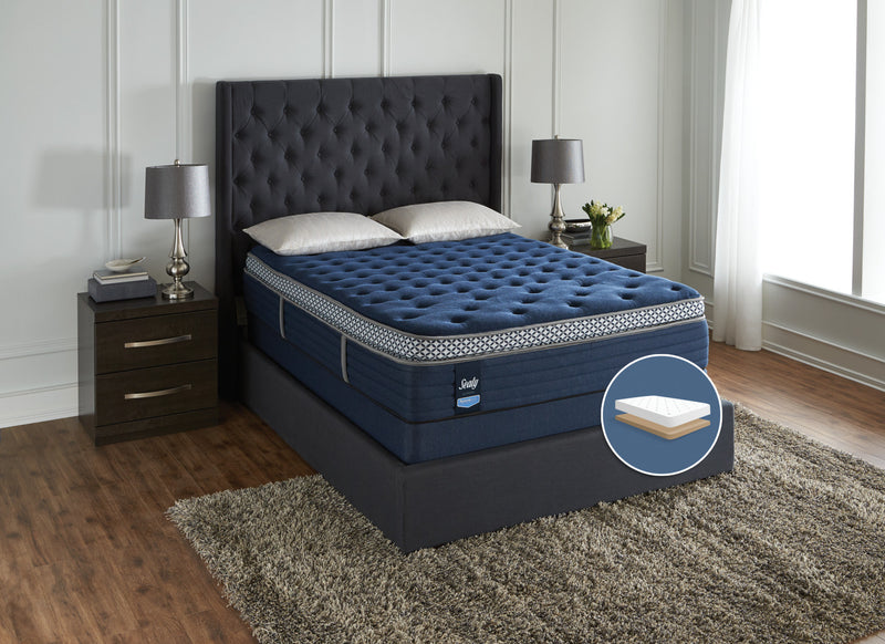 Ensemble moelleux et sommier à profil bas Abbotswell Posturepedic Ultimate de Sealy pour grand lit