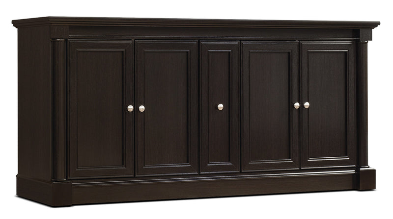 Meuble pour téléviseur traditionnel Avery de 70 po avec rangement et système de gestion des câbles pour téléviseurs jusqu’à 80 po - brun foncé