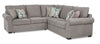 Sofa sectionnel Randal 2 pièces en tissu avec lit de gauche - gris