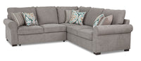  Sofa sectionnel Randal 2 pièces en tissu avec lit de gauche - gris 