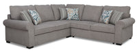  Sofa sectionnel Randal 3 pièces en tissu avec lit de droite - gris 