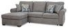 Sofa-lit sectionnel de gauche Randal 2 pièces en tissu - gris