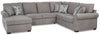 Sofa-lit sectionnel de gauche Randal 3 pièces en tissu - gris