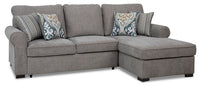  Sofa-lit sectionnel de droite Randal 2 pièces en tissu - gris 
