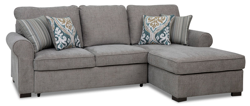 Randal 2-Piece Fabric Right-Facing Sleeper Sectional - Grey 