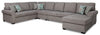 Sofa-lit sectionnel de droite Randal 5 pièces en tissu - gris