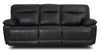 Sofa à inclinaison électrique Matt en tissu apparence cuir - noir