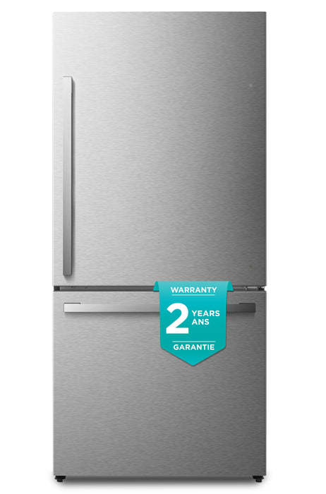 Réfrigérateur Hisense de 17 pi³ et de 31 po à congélateur inférieur - titane - RB17A2CSE