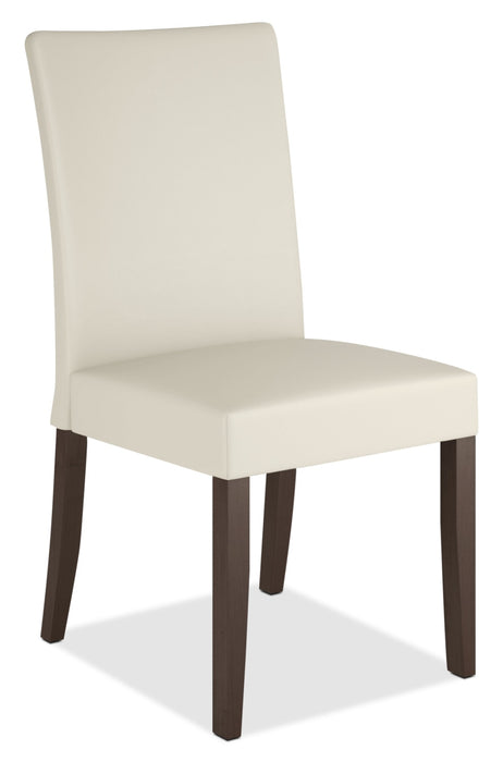 Chaise de salle à manger Atwood en similicuir, ensemble de 2 - crème