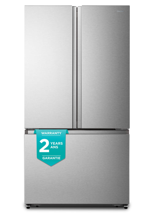 Réfrigérateur Hisense de 26,6 pi³ et de 36 po à portes françaises - titane - RF27A3FSE