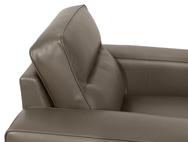 Fauteuil Kai en cuir véritable – gris