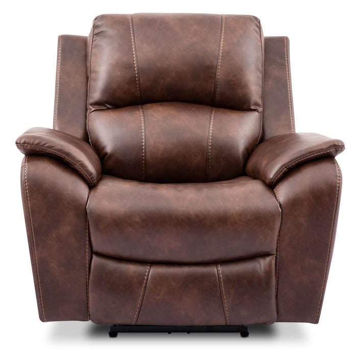 Fauteuil inclinable Kory en tissu d'apparence cuir - pacane