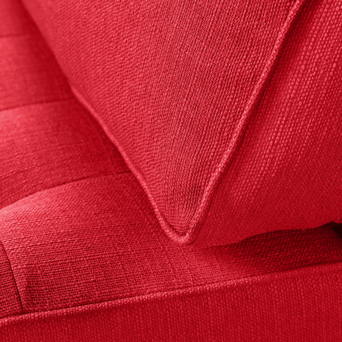 Causeuse sans accoudoirs Paris en tissu d'apparence lin - cerise