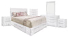 Ensemble de chambre à coucher Olivia 8 pièces avec lit double de rangement - blanc