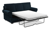  Sofa-lit Roll de Sofa Lab de 86 po fabriqué au Canada en tissu de chenille avec accoudoirs enroulés - bleu Luxury Indigo 