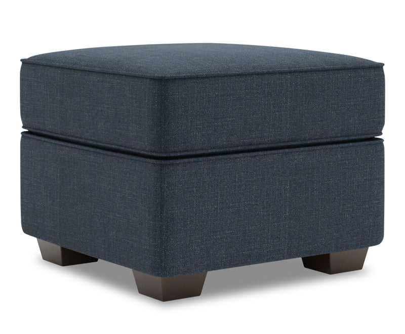 Pouf personnalisable Roll de Sofa Lab de 24 po fabriqué au Canada en tissu d’apparence lin - bleu Luna Sailor