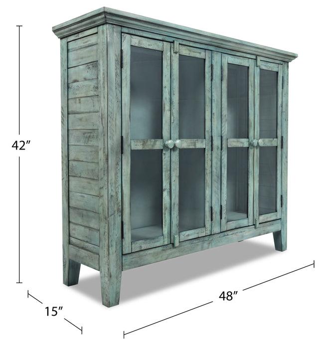 Armoire décorative Rocco de 48 po avec 4 portes - bleu antique