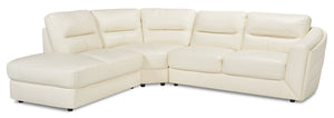 Romeo 3-Piece Genuine Leather Left-Facing Sectional - Beige | Sofa sectionnel de gauche Romeo 3 pièces en cuir véritable - beige | ROM2BLS3
