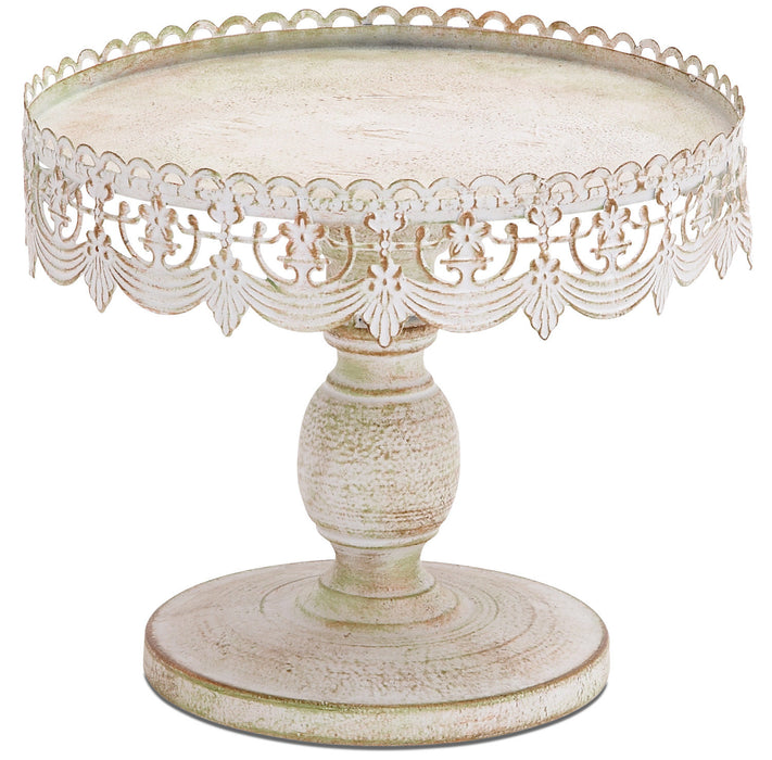 Assiette à gâteaux sur pied en métal – 10 po x 9 po