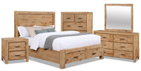 Ensemble de chambre à coucher Acadia 7 pièces avec grand lit de rangement