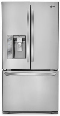Réfrigérateur LG de 24 pi³ à portes françaises avec distributeur d'eau et de glaçons – acier inoxydable
