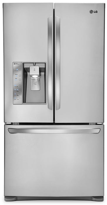Réfrigérateur LG de 24 pi³ à portes françaises avec distributeur d'eau et de glaçons – acier inoxydable