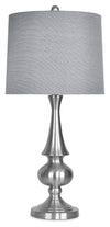 Lampe de table de 27,25 po nickel brossé