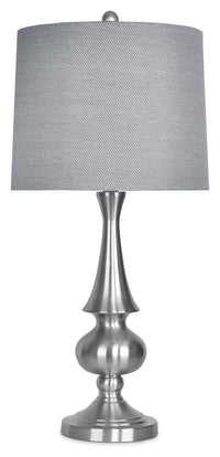 Lampe de table de 27,25 po nickel brossé