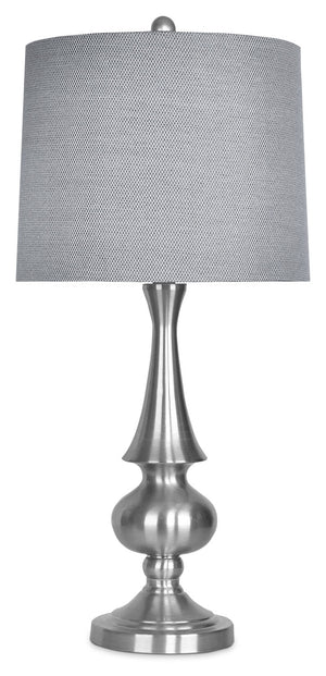 Lampe de table de 27,25 po nickel brossé
