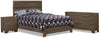 Ensemble de chambre à coucher Olivia 6 pièces avec grand lit et 2 tables de nuit - gris