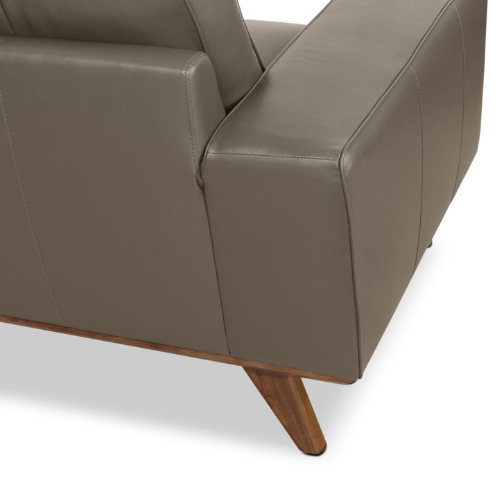 Fauteuil Kai en cuir véritable – gris