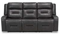  Sofa inclinable Ryker de 82,5 po en similicuir avec accoudoirs de rangement - gris